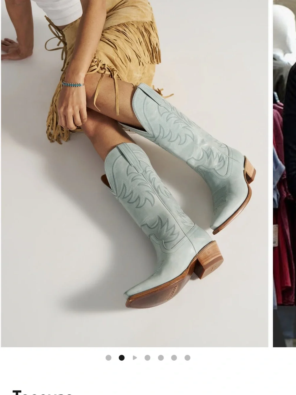 Tecovas Women’s Over-the-Knee Boots in Light Blue Leather